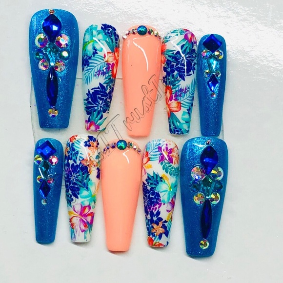 GOD WILL - LONG BALLERINA PRESS ON NAILS - Picture 10 of 12